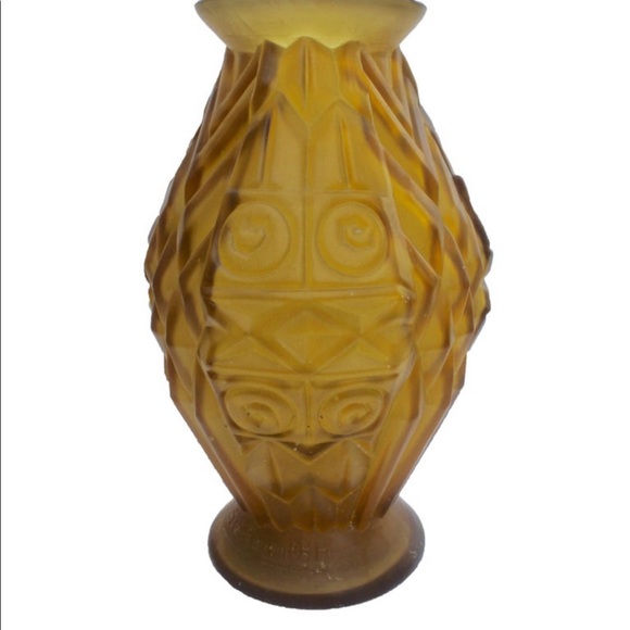 Henri Heemskirk Circa1930s heavy glass OwlVase - Picture 1 of 7